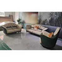 AEA Chesterfield Garnitur Set Polster Möbel 3tlg. Garnituren Ledersofa