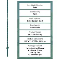 OEM Paletto per recinzione VEVOR, acciaio Q235 a lunga durata, versatile per giardini e fattorie, 6 pezzi da 6 pollici