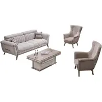 AEA Sofagarnitur Sofa Couch Polster Set Möbel Einrichtung Wohnzimmer Tisch 4tlg.