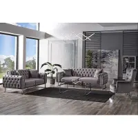 AEA Sofagarnitur Wohnzimmer Sitz Sofa 3 Sitzer Grau 2 Sitzer Set Textil Sessel 3tlg