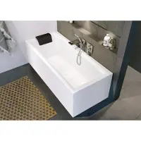 Riho Still Square Baignoires rectangulaires, variante Plug&Play, avec garniture de vidage et de trop-plein, 2 places, blanc, B099030005, B099030005