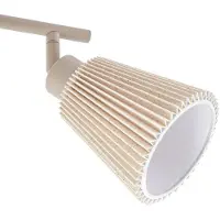 NOLA Faretto da soffitto Percy, beige, a 3 luci, lunghezza 70 cm, lino