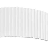 LINDBY Applique Naike, bianca, effetto a coste, gesso, 15 cm