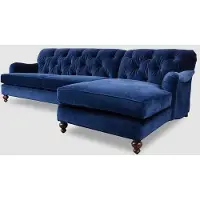 AEA Ecksofa Sofa Couch Polster Blaue Chesterfield Eck Garnitur Couchen Sitz Textil