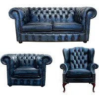 AEA Chesterfield Sofagarnitur Sofa Couch Polster Sitz Garnitur Ohrensessel Sessel