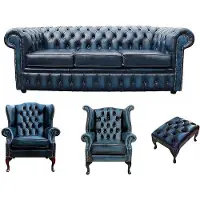 AEA Sofagarnitur Chesterfield Design Set Polster Couch Garnituren Leder #453