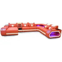 Xl Moebel Gmbh Ecksofa U-Form Orange Wohnlandschaft Couch Polster Eckgarnitur Sofa Modern