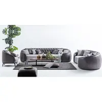 Xl Moebel Gmbh Luxus Villen Möbel Graue Chesterfield Sofagarnitur Stoffcouchen Textil 4+3+1
