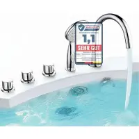 Merkloos Rubinetto per vasca da bagno a 5 fori, con doccetta manuale e getto a cascata