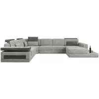 AEA Wohnlandschaft Couch Eck U-Form Sofa Eckcouch Ecksofa XXL Stoff Polster