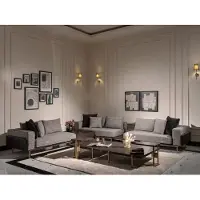 AEA Ecksofa L-Form Eckgarnitur Großes Sofa Grau Polstersofa Stoffsofa