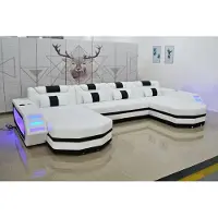 AEA Ledersofa Sofa Modernes Polster Leder Wohnlandschaft Design Ecksofa Couch Weiß