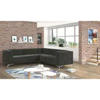 Xl Moebel Gmbh Zona giorno divano angolare divano a L divano di design divano tessile moderno imbottito grigio