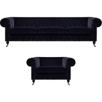 AEA Set da salotto Set di divani a 2 pezzi Set di divani a tre posti Poltrona arredo Chesterfield