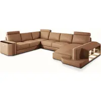 AEA Wohnlandschaft Ecksofa Couch Ledersofa Sofa Polster Sitz Eck Garnitur Carlington