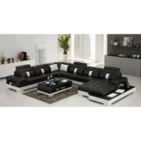 AEA Leder U-Form Wohnlandschaft Couch Big XXL Sofa Polster Ecke Garnitur Eck SendenS