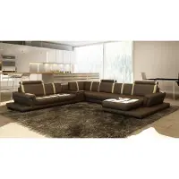 AEA Ledersofa Sofa Couch Polster Wohnlandschaft Designer Ledersofa U-Form Garnitur