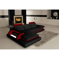 AEA Design Polster Ecke Ledersofa Sofa Couch Sitz Garnitur Wohnlandschaft Sofas
