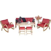 AEA Designer Outdoor Garnitur Sofagarnitur Robuster Esstisch Edle Garten 2x Hocker