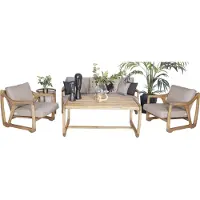 AEA Moderne Gartenmöbel Set Sofagarnitur 3+1+1 Sitzer Designer Esstisch Tisch