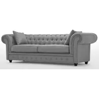 AEA XXL Grau Sofa 4 Sitzer Couch Chesterfield Polster Sitz Garnitur Leder