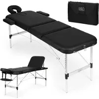 Modernhome Tavolo da massaggio e fisioterapia in alluminio, a 3 sezioni, pieghevole e trasportabile in valigia, con borsa, marca