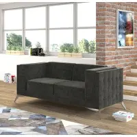 AEA Divano Chesterfield, imbottitura, divani a due posti, set di divani, colore grigio
