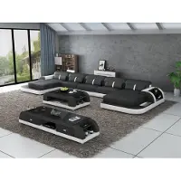 Xl Moebel Gmbh Ecksofa Ledersofa mit usb Big U-Form Wohnlandschaft Sofa Couch Garnitur led