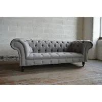 AEA Design Chesterfield Sofa 3 Couch Sofa Set Polster Leder Dreisitzer Couchen