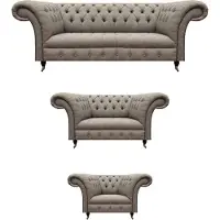 AEA Komplett Möbel Sofagarnitur 3+2+1 Sitzer Wohnzimmer Grau Textil