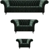 AEA Set di divani divani imbottiti poltrona due posti con quattro posti Chesterfield