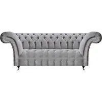 AEA Divano moderno a tre posti con seduta imbottita grigio divano Chesterfield