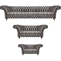 AEA Sofagarnitur 4+2+1 Textil Sofa Komplett Grau Moderne Polstermöbel Wohnzimmer
