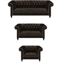 AEA Stilvolle Chesterfield Braune Sofagarnitur Wohnzimmer Moderne Couchen