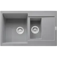 Franke Maris MRG 651-78 in STONE GREY con valvola a pulsante e scolapiatti / Dimensioni di incasso 760 x 480 mm / Lavello da incasso