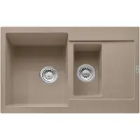 Franke Maris MRG 651-78 in CASHMERE con valvola a pulsante e scolapiatti / Dimensioni di incasso 760 x 480 mm / Lavello da incasso