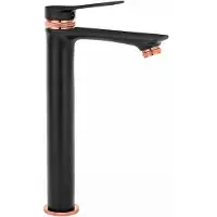 REA Rubinetto da Lavabo Viral Black-Rose Gold High