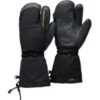 Black Diamond - Guanti da alpinismo impermeabili e caldi in PrimaLoft - Alpine 3-Finger Mitts Black/Carbon in Pelle - Taglia XL - Nero