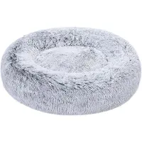 Amazon Basics A. Letto morbido per animali domestici, ideale per cani, forma a ciambella, realizzato in Pelliccia sintetica, lavabile in lavatrice