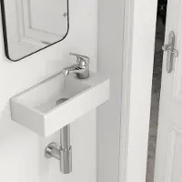 Emke Lavabo sospeso , forma rettangolare, dimensioni 40,5 × 20,5 × 10,5 cm, colore bianco