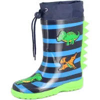 Beck Stivale di gomma 'Dinoworld' navy / blu chiaro / verde chiaro