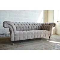 AEA Chesterfield Big Design Wohnzimmer Couch Sofa Polster 3 Sitz Leder #121