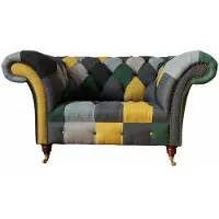 AEA Divano Chesterfield Rivestimento multicolore Poltrona 1 posto Design Rivestimento colorato