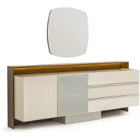 Xl Moebel Gmbh Credenza di design con specchio: tanto spazio per riporre gli oggetti nel vostro soggiorno