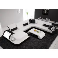 AEA Wohnlandschaft Extra Luxus Klasse Ecksofa Couch - Eckgarnituren Ledersofa Sofa