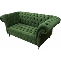 AEA Chesterfield Büro Sitzmöbel Einrichtung Sofa Couch 2 Sitz Textil Grün