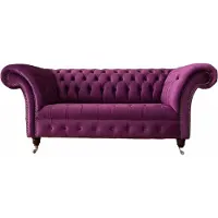 AEA Englische Chesterfield Büro Sitzmöbel Einrichtung Sofa Couch 2 Sitz Violett
