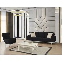 AEA Sofa Couch Möbel 3+1 Sitz Couchtisch Sofagarnitur Couchen Sofas Möbel Schwarz