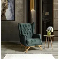 AEA Sessel Design Couch Sofa Sitzer Grün Textil Lounge Polster Luxus Sitz Relax