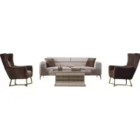 AEA Sofagarnitur Sofa Couch Polster Set Wohnzimmer Möbel Einrichtung Tisch 4tlg.